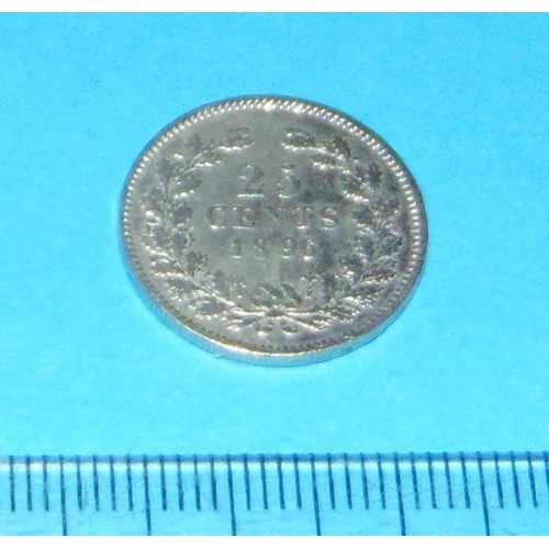 Nederland - kwartje 1896 - zilver