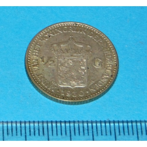 Nederland - halve gulden 1930 - zilver