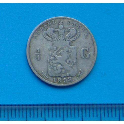 Nederlands-Indië - kwart gulden 1898 - zilver