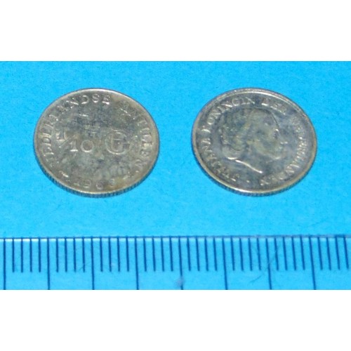 Nederlandse Antillen - 10 cent 1966 vis - zilver