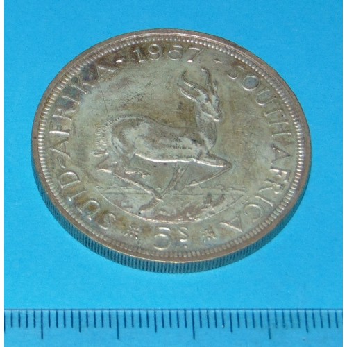 Zuid-Afrika - 5 shilling (crown) - 1957 - zilver