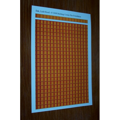 Oranje-rode papieren dakplaat in 1:18 - A4 - zelfkl.