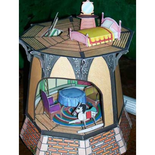 Sprookjes toren poppenhuis in 1:18 - papieren bouwplaat