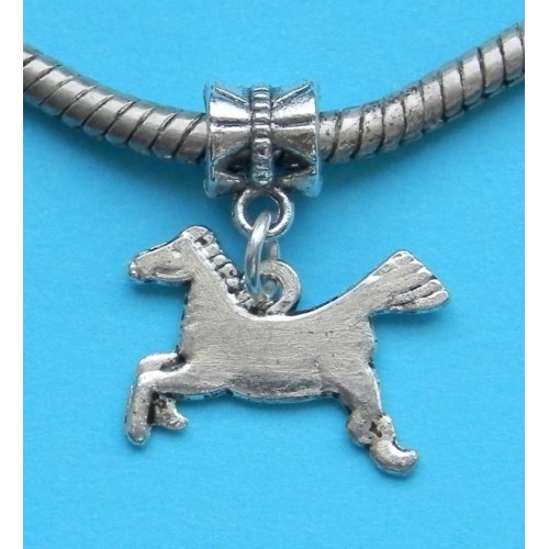 Paard bangle, Tibet zilver, model F, Pandora stijl