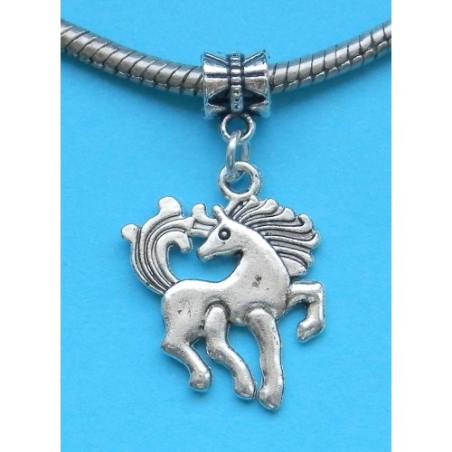 Paard bangle, Tibet zilver, model H, Pandora stijl