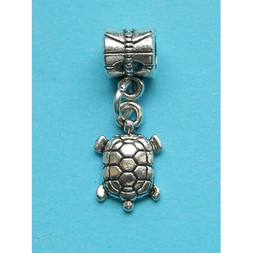 Schildpad bangle, Tibet zilver, model B, Pandora stijl
