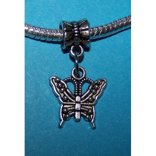 Vlinder bangle, Tibet zilver, Pandora stijl