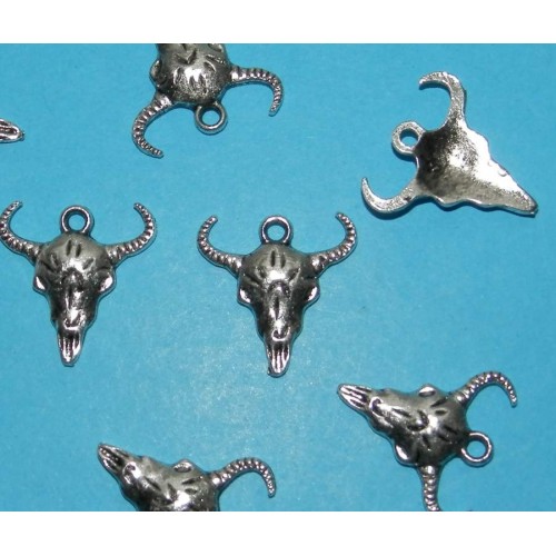Bizon schedel bangle, Tibet zilver - 10 stuks