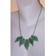 Groen Agaat collier met 5 blad hangers