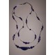 Modern dubbel collier, paarse Agaat, met gehoornde kraal