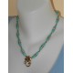 Turquoise Howliet en goud collier, model B