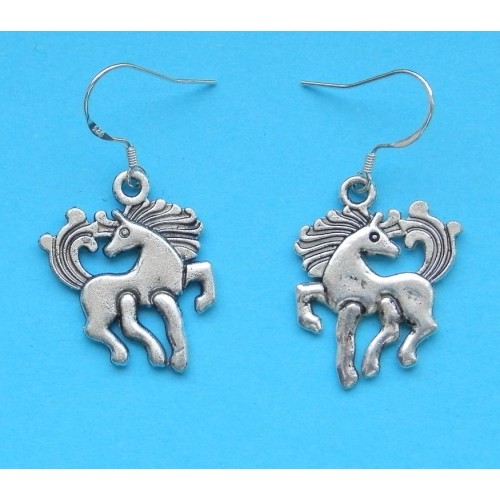 Paard oorbellen, Tibet zilver, model H