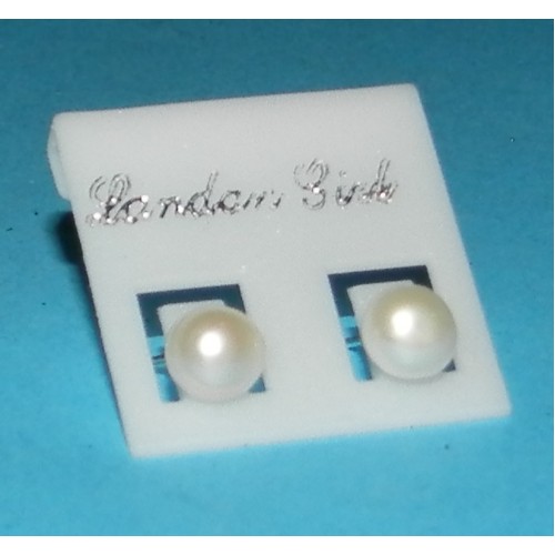 Parel oorknopjes - 5mm - echte "Wedding White" parels 
