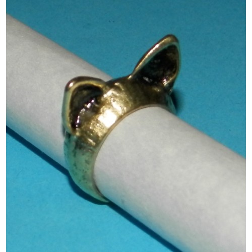 Nyan kattenoor ring, brons, maat 18
