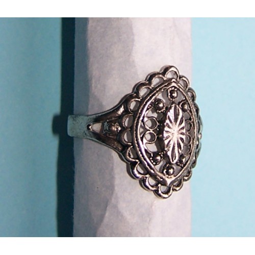 Tibet zilveren ring, model T, maat 18