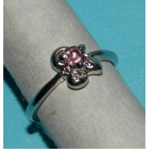 Zilveren ring met paarse Swarovski, model AM, maat 17
