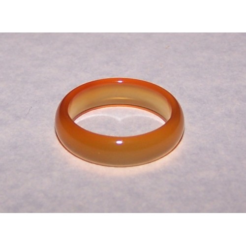 Lichtbruine Agaat ring, 5mm breed, maat 18
