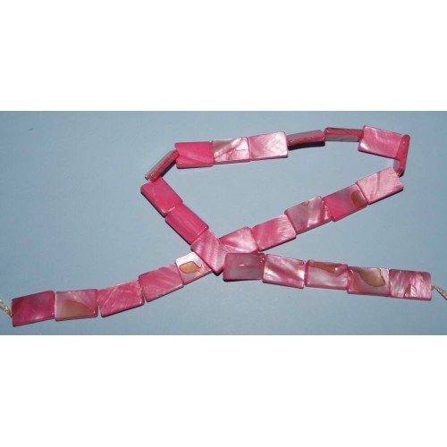 Streng roze Parelmoer kralen - 15x10mm