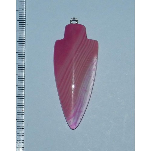 Steen voor hanger HS - roze Onyx Agaat pijlpunt - 45x19mm