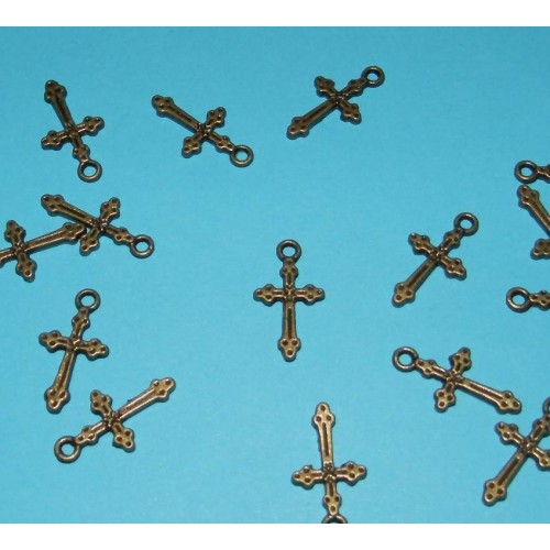 Crucifix bangle, brons, model B - 10 stuks