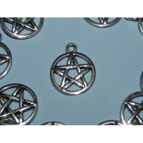 Pentagram bangle, Tibet zilver - 10 stuks
