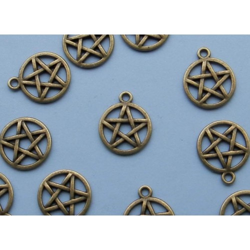 Pentagram bangle - brons - 10 stuks