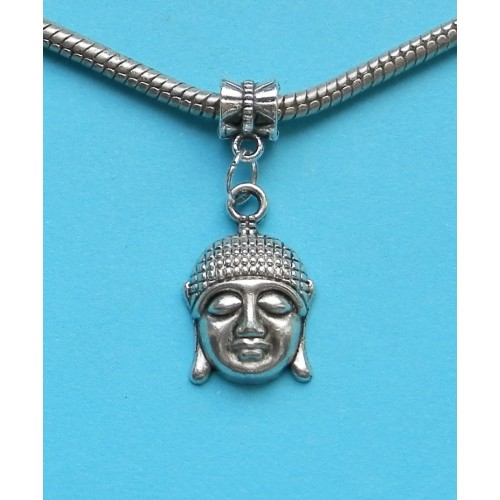 Boeddha hoofd bangle, Pandora stijl, Tibet zilver, model A