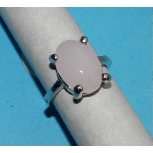 Zilveren ring met lichtroze Agaat, model C, maat 16