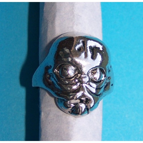 Zombie ring, Tibet zilver, model B, maat 20